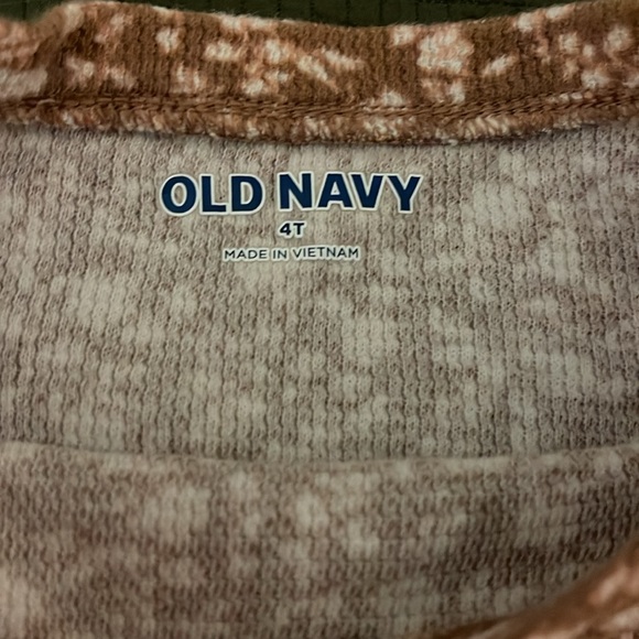 Old Navy 4T tan floral thermal long sleeve shirt. Excellent condition! - Picture 2 of 3